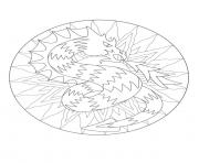 Printable mandala dragon 3  coloring pages
